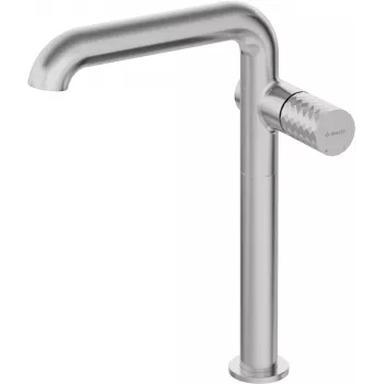 DEANTE grifería de lavabo alta con caño rectangular, negro mate, Arnika Nero
