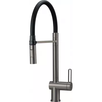 DEANTE Grifo de cocina con caño flexible - 2 tipos de chorro, negro mate
