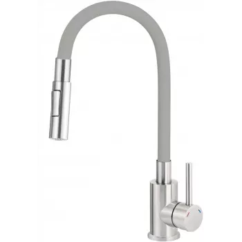 DEANTE Grifo de cocina con caño curvado - 2 tipos de rociado, cromo