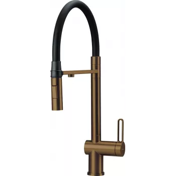 DEANTE grifería de cocina con filtro y caño flexible, cromo, monomando, grifo 2 en 1 agua y agua filtrada, orientable 360°, latón