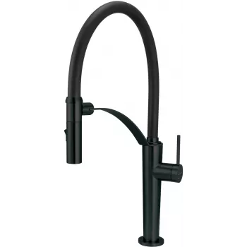 Grifería de cocina DEANTE con caño flexible - 2 tipos de chorro, negro mate