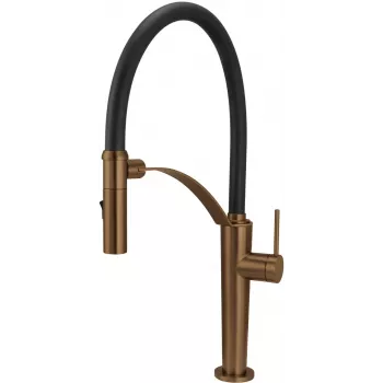 DEANTE Grifo de Cocina con Caño Flexible – 2 Tipos de Rociado, Negro Mate