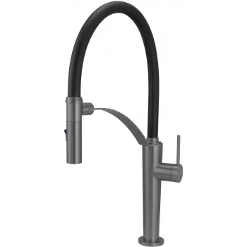 DEANTE Grifo de cocina con caño flexible - 2 tipos de chorro, negro mate