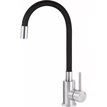 DEANTE grifo de cocina con caño flexible - cromo/blanco