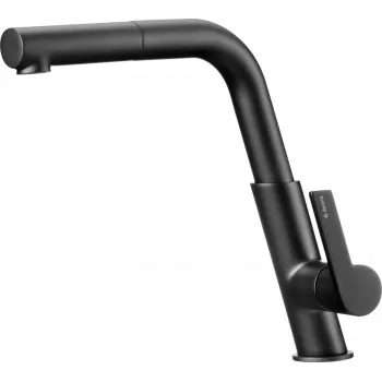 DEANTE Grifo de cocina con caño extraíble, cromo, monomando, giratorio 360°, 2 funciones de pulverización