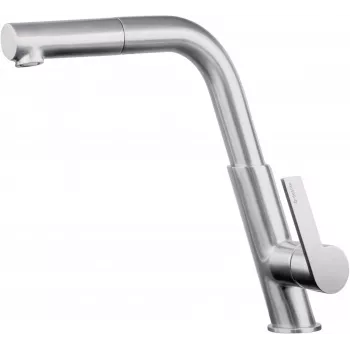 Grifería de cocina DEANTE con caño extraíble, cromo, monomando, giratoria 360°, latón, serie Hiacynt