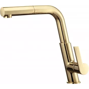 DEANTE Grifo de cocina con caño extraíble, cromo, monomando, latón, serie Hiacynt