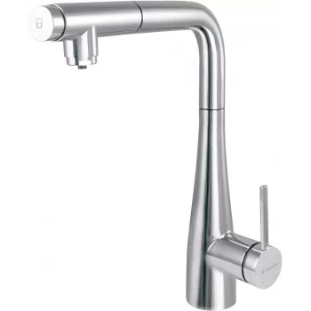 Grifería de cocina DEANTE con conexión de filtro de agua y caño extraíble, cromo, 3 en 1 agua caliente/fría/filtrada, monomando, giro 360°, cuerpo de latón
