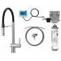 DEANTE Grifo de cocina con set de filtro de agua, caño flexible, negro mate, 3 vías