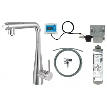 DEANTE Grifo de cocina con sistema de filtrado de agua y caño extraíble BREF075M cromo