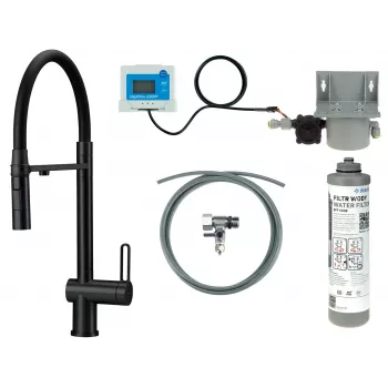 Grifería de cocina DEANTE con sistema de filtrado de agua, caño flexible