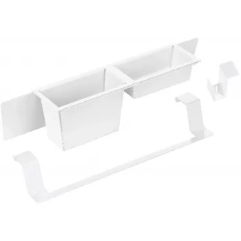 DEANTE set de accesorios para fregadero 3 piezas: tabla de cortar de bambú, escurridor de acero inoxidable, dispensador de jabón