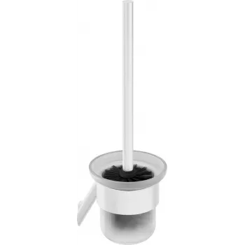 DEANTE Leman set de cepillo WC de pared con soporte de acero inoxidable, plata mate