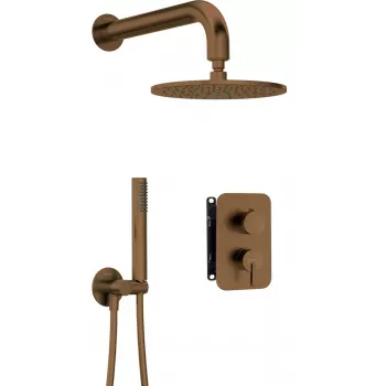 DEANTE Neo set de ducha empotrado con caja de mezcla y cabezal - cromo, 250x250mm ducha de lluvia, teléfono de ducha, monomando