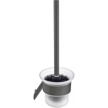 DEANTE Escobilla de WC de pared con soporte Orea, acero inoxidable mate, Plata