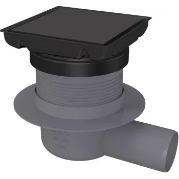 DEANTE Point Drain - desagüe de suelo reversible de acero inoxidable con sifón seco, 150x150 mm