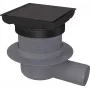 DEANTE Point Drain - desagüe de suelo reversible de acero inoxidable con sifón seco, 150x150 mm