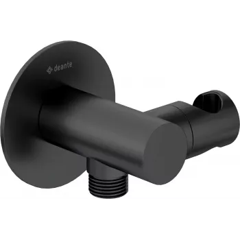 Conector angular redondo DEANTE con soporte de teléfono - negro