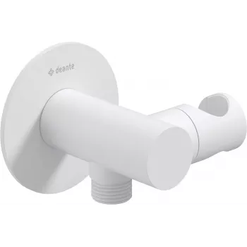 Deante NQS_A57K conexión angular redonda de pared con soporte para cabezal de ducha