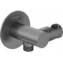 Deante NQS_D57K Conector de pared angular redondo con soporte para teléfono de ducha