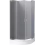 DEANTE Mampara de ducha semicircular 80x80 cm Aluminio negro Vidrio templado de seguridad