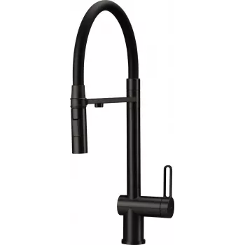 DEANTE Silia Grifo de cocina con conexión de filtro y caño flexible, negro mate