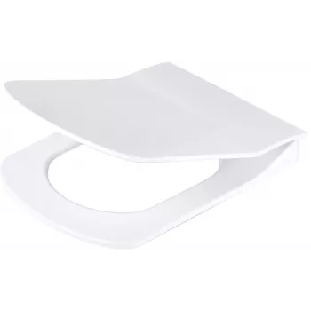 DEANTE Asiento de Inodoro Slim con Cierre Suave - Forma D, Duroplast, Blanco, Extraíble Rápido