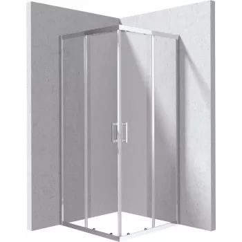 DEANTE Mampara de ducha cuadrada 80x80 cm marco cromo doble puerta corredera
