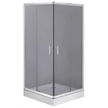DEANTE Mampara de ducha cuadrada 80x80 cm cromo vidrio de seguridad