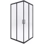 Mampara de ducha de esquina DEANTE 90 cm, negro mate, doble puerta corredera