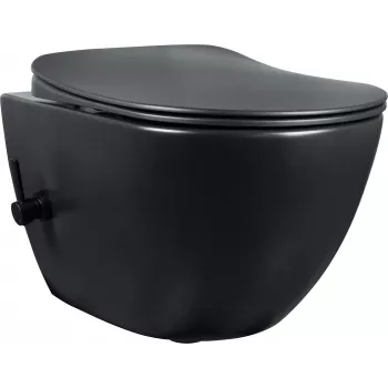 DEANTE Inodoro con función bidé - con mezclador, inodoro de pie, sin brida, Dual Flush 3/5L, blanco, cerámica, asiento con cierre suave