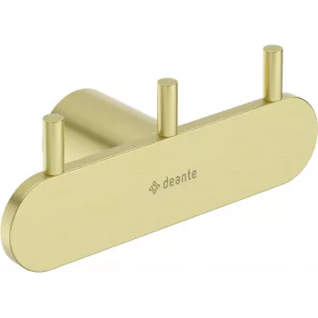 DEANTE Colgador triple pulido cromo latón montaje en pared 3 ganchos 5 kg por gancho