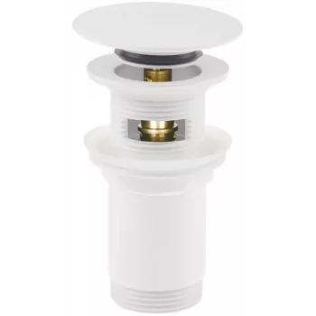 DEANTE Tapón universal para lavabo/bidé con casquillo y cadena - goma negra, anillo cromado