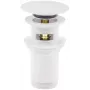 DEANTE Tapón universal para lavabo/bidé con casquillo y cadena - goma negra, anillo cromado