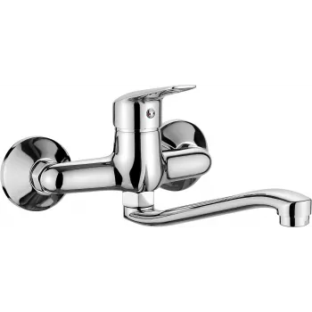 Grifería de cocina de pared DEANTE cromo monomando orientable en forma de U