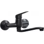 DEANTE grifo de lavabo de pared negro mate Arnika Nero