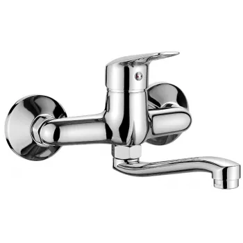 DEANTE Grifo de lavabo de pared negro mate Arnika Nero