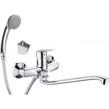 DEANTE Grifo de lavabo de pared con caño alargado - Conexión para manguera y conjunto de ducha