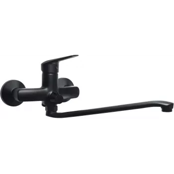 Grifería monomando de lavabo de pared DEANTE con caño alargado y conexión de manguera, cromo