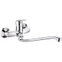 DEANTE Grifo de lavabo de pared con caño alargado - conexión de manguera, Cromo, Serie Neo