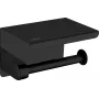 DEANTE portarrollos de papel higiénico de pared con estante – negro mate, acero con recubrimiento en polvo, serie Osimo