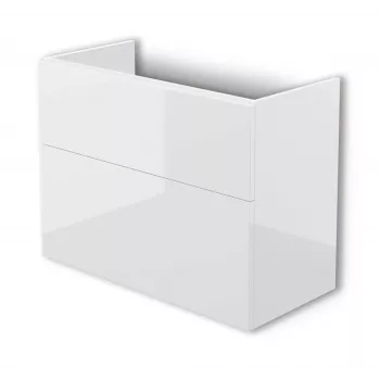 DEANTE Mueble bajo lavabo sin encimera, blanco mate, 2 cajones, montaje en pared
