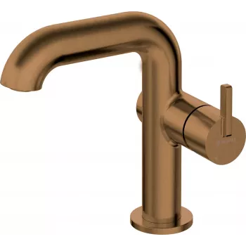 DEANTE Grifo de lavabo con caño rectangular, negro, monomando, montaje en superficie, latón, Arnika Nero