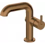 DEANTE Grifo de lavabo con caño rectangular, negro, monomando, montaje en superficie, latón, Arnika Nero