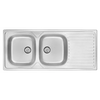 DEANTE ZEU 3210 Fregadero de cocina de acero inoxidable 2 senos con escurridor