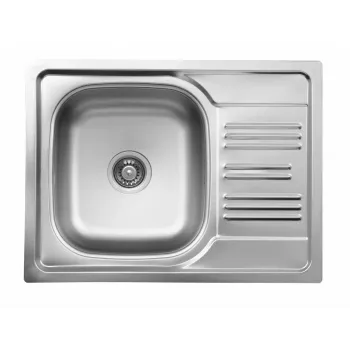 DEANTE ZEX 311A Fregadero de acero inoxidable 1 cubeta con escurridor, AISI 304, acabado satinado, 780x435 mm