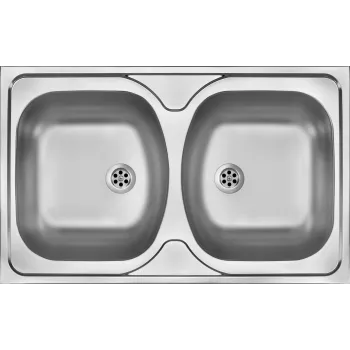 DEANTE ZM5 3200 Fregadero de acero inoxidable de 2 senos para encimera - 800x600 mm