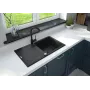 DEANTE ZQJ T113 Fregadero de granito de 1 cubeta con escurridor, grafito