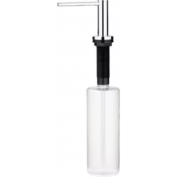 DEANTE ZZZ 00DD dosificador de jabón con soporte para esponja, 350 ml, negro