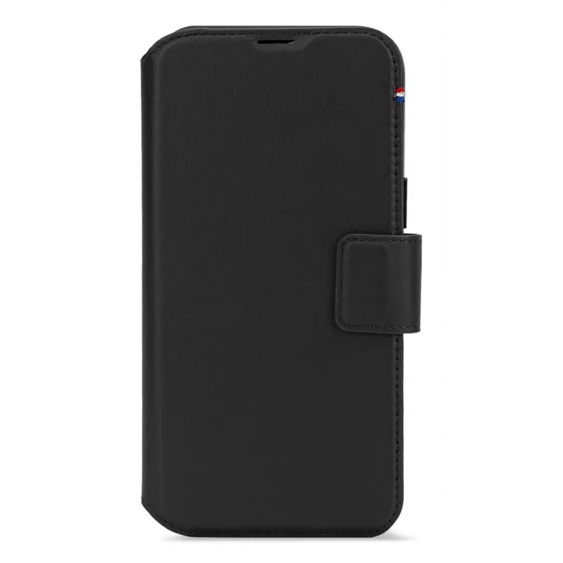 Decoded funda cartera de piel con compartimento extraíble para tarjetas para iPhone 16 Pro Max, compatible con MagSafe, negra